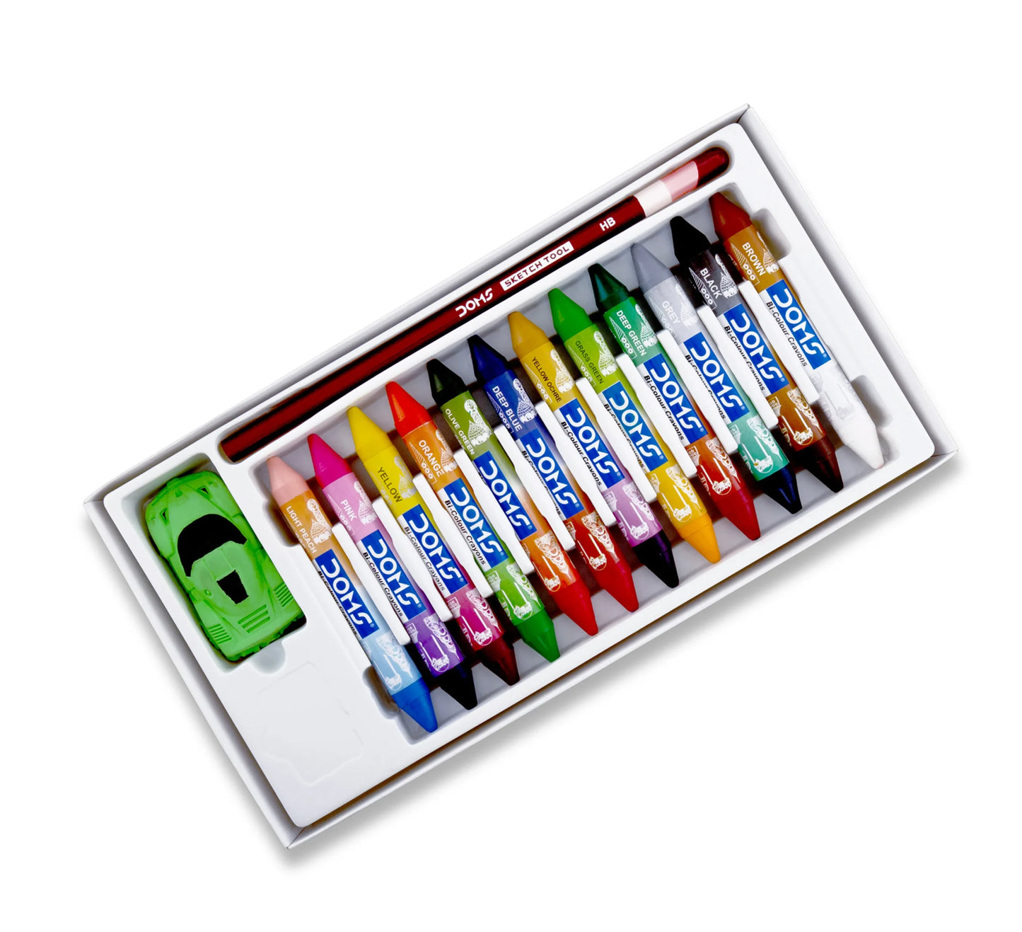 DOMS Bi-Colour Wax Crayons