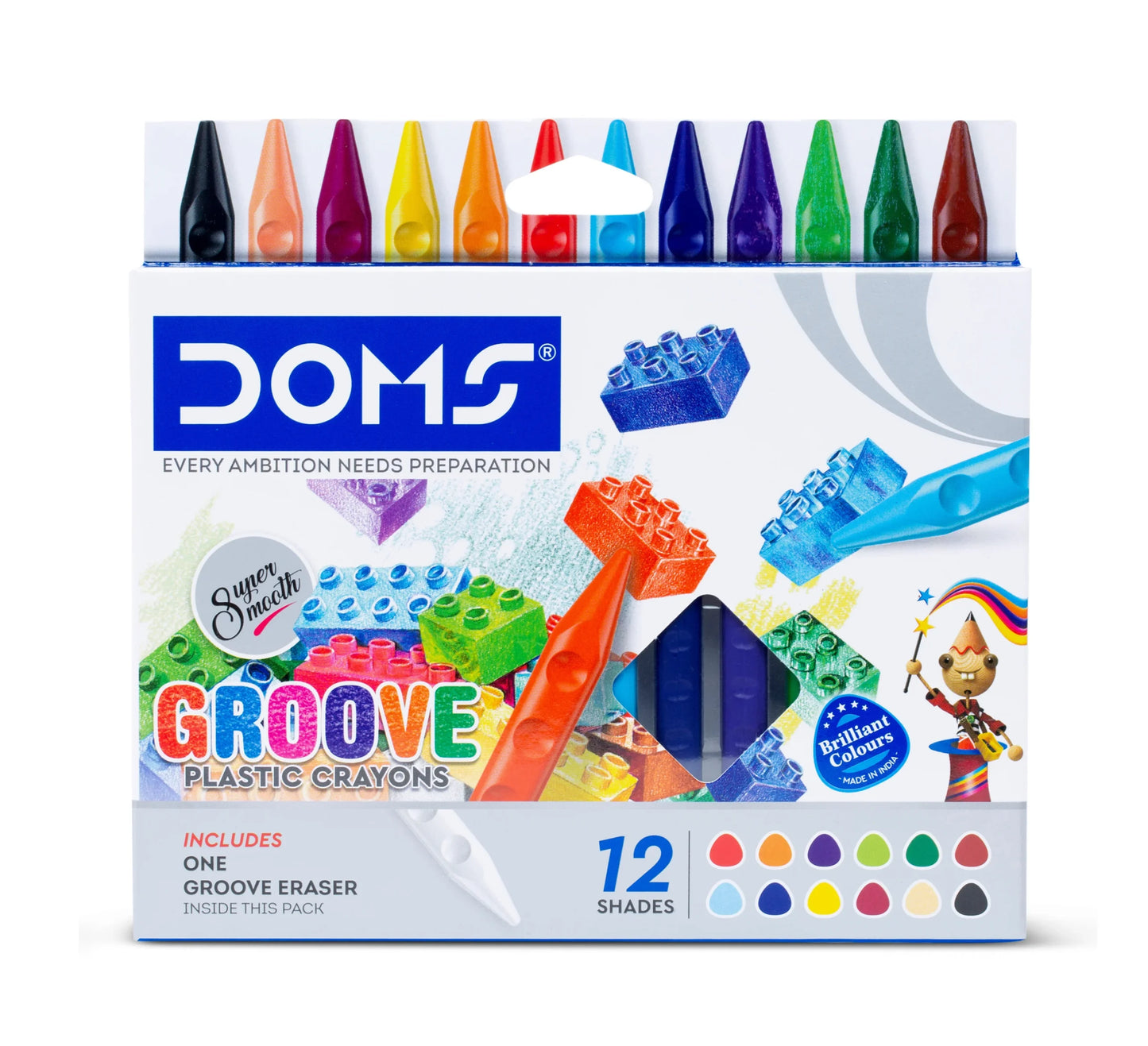 DOMS Groove Plastic Crayons