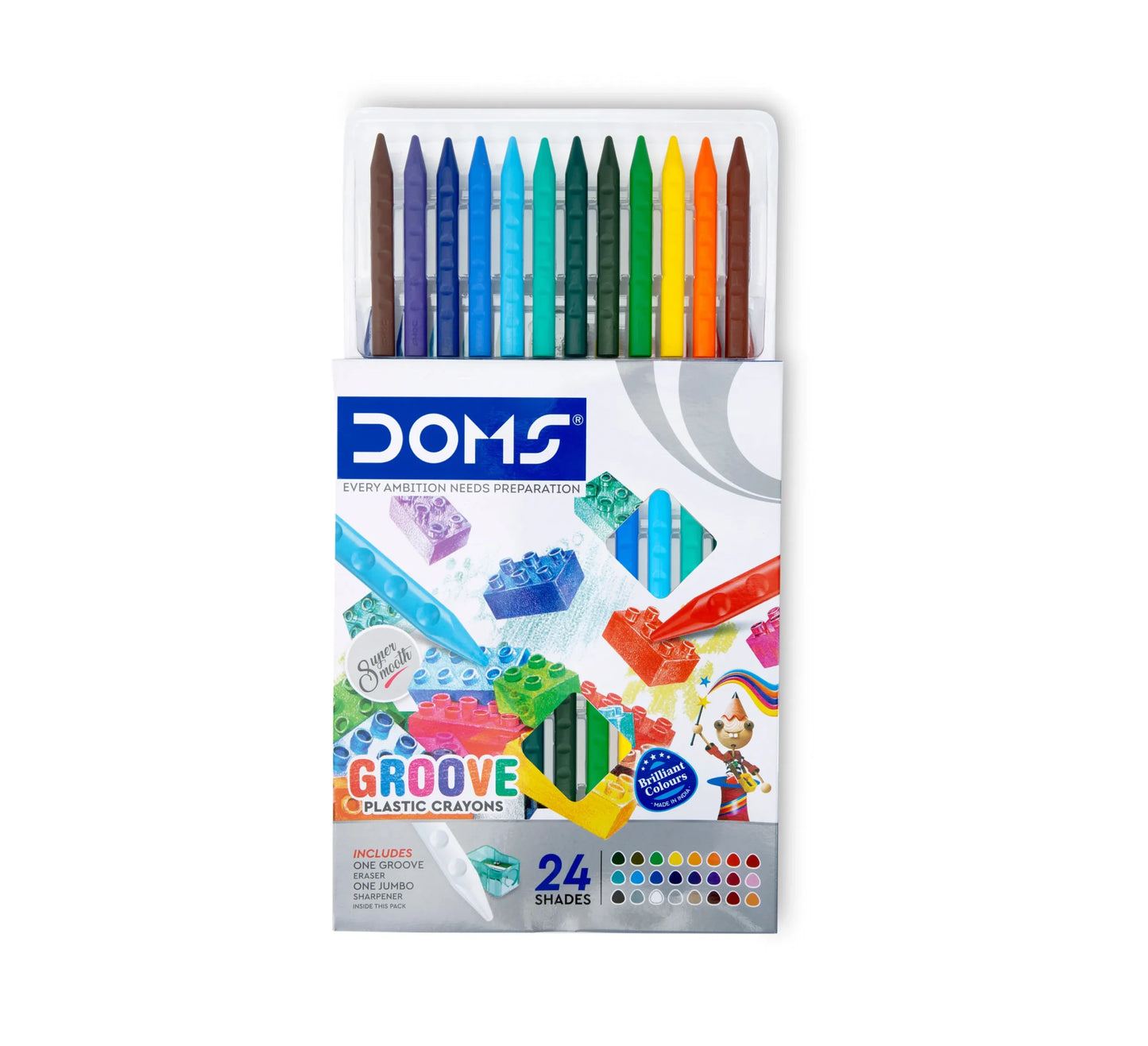 DOMS GROOVE PLASTIC CRAYON 12 SHADE