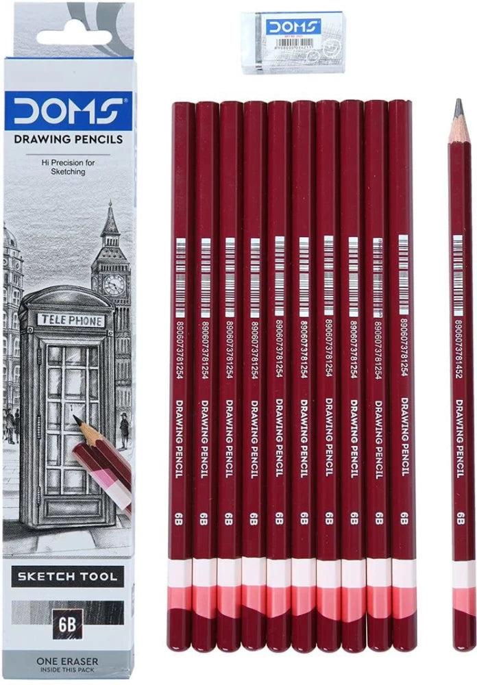 DOMS DRAWING PENCIL 6B 10 PCS PACK