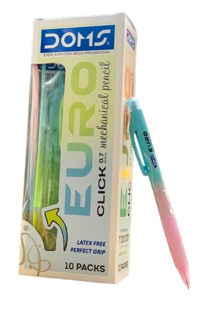 DOMS EURO CLICK MECHANICAL PENCIL 0.7 MM 10 PCS PACK front view
