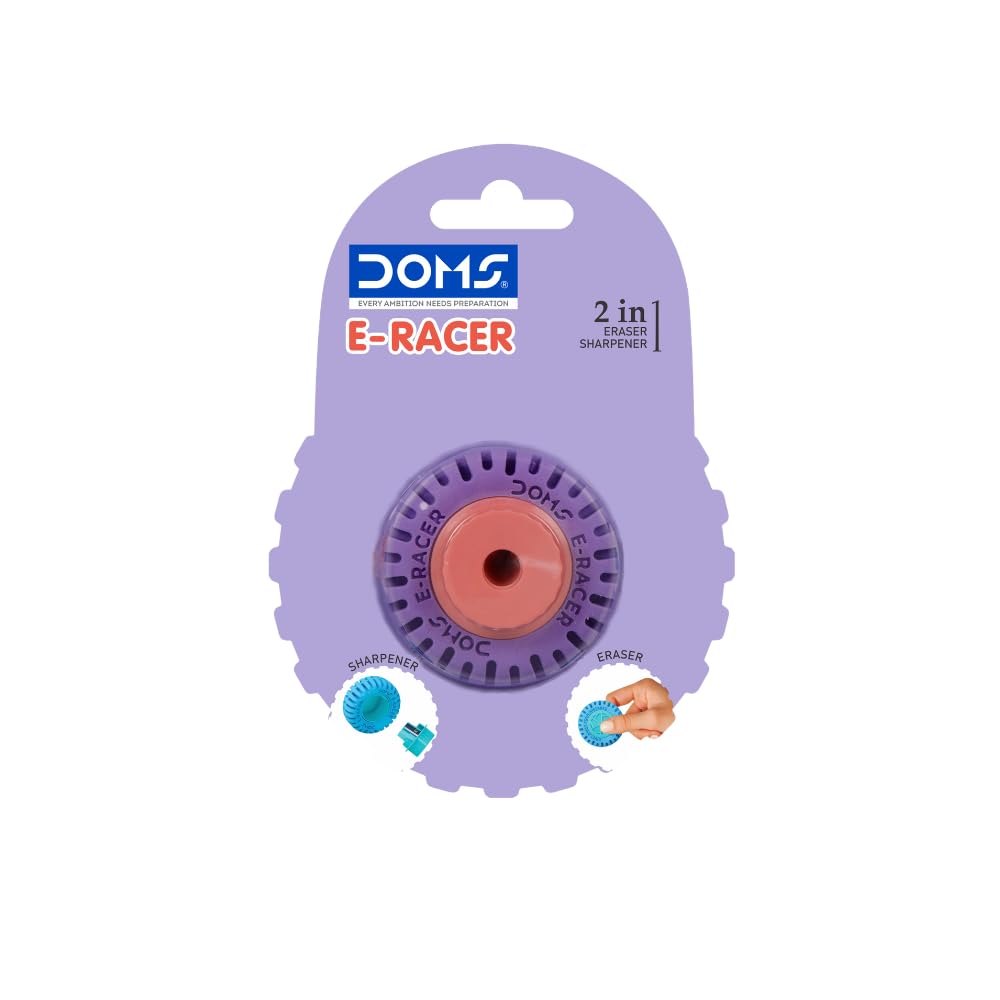 DOMS E-RACER 2 IN 1 Eraser + Sharpener