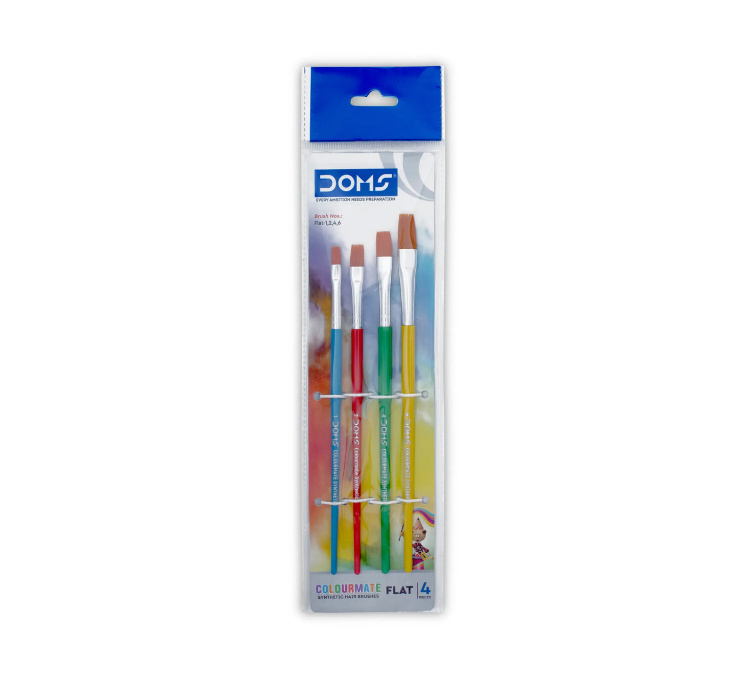 DOMS COLOURMATE SY HAIR BRUSHES FLAT
