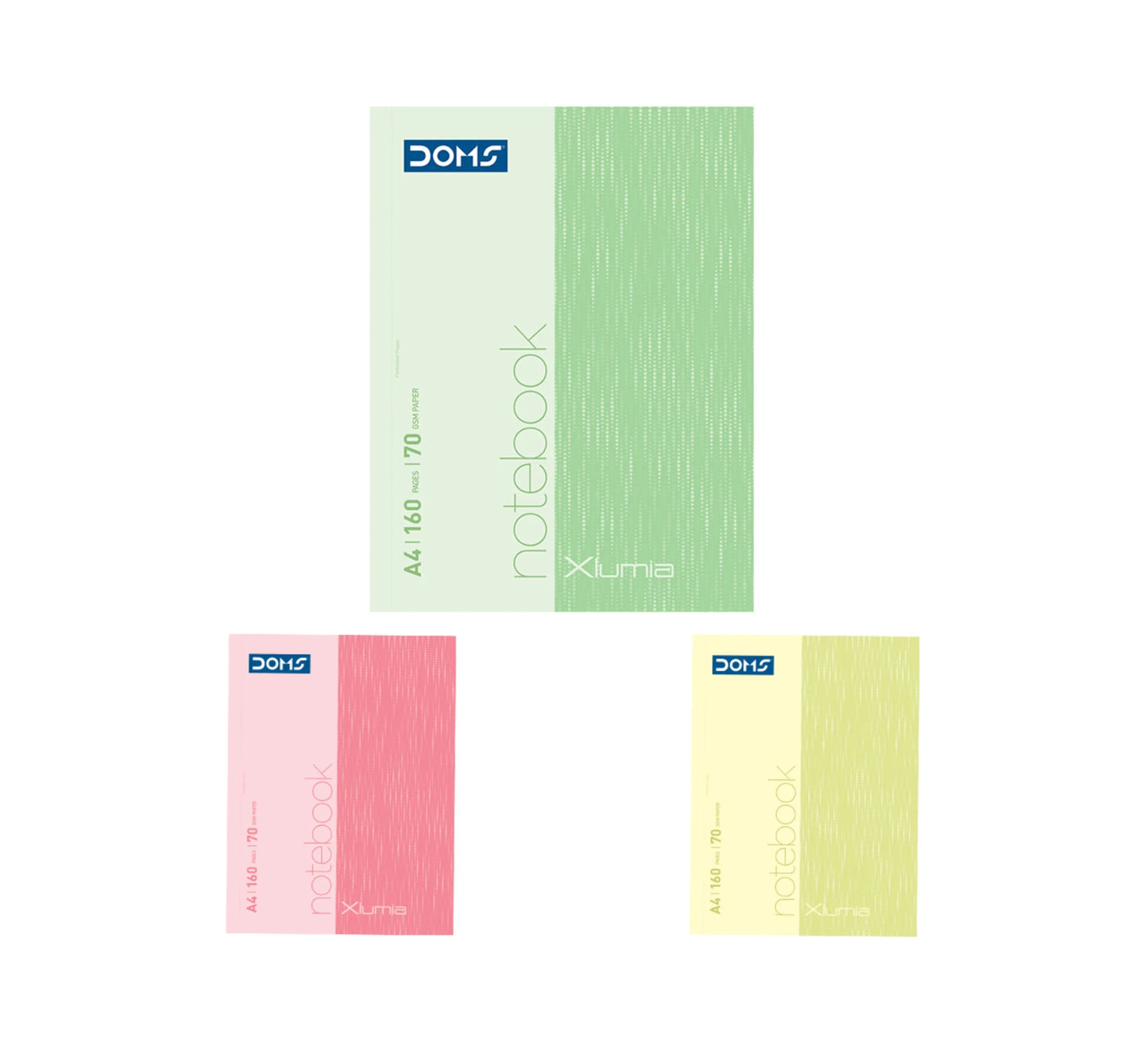 DOMS Xlumia Colour Single line Wiro Ruled Notebook- A4