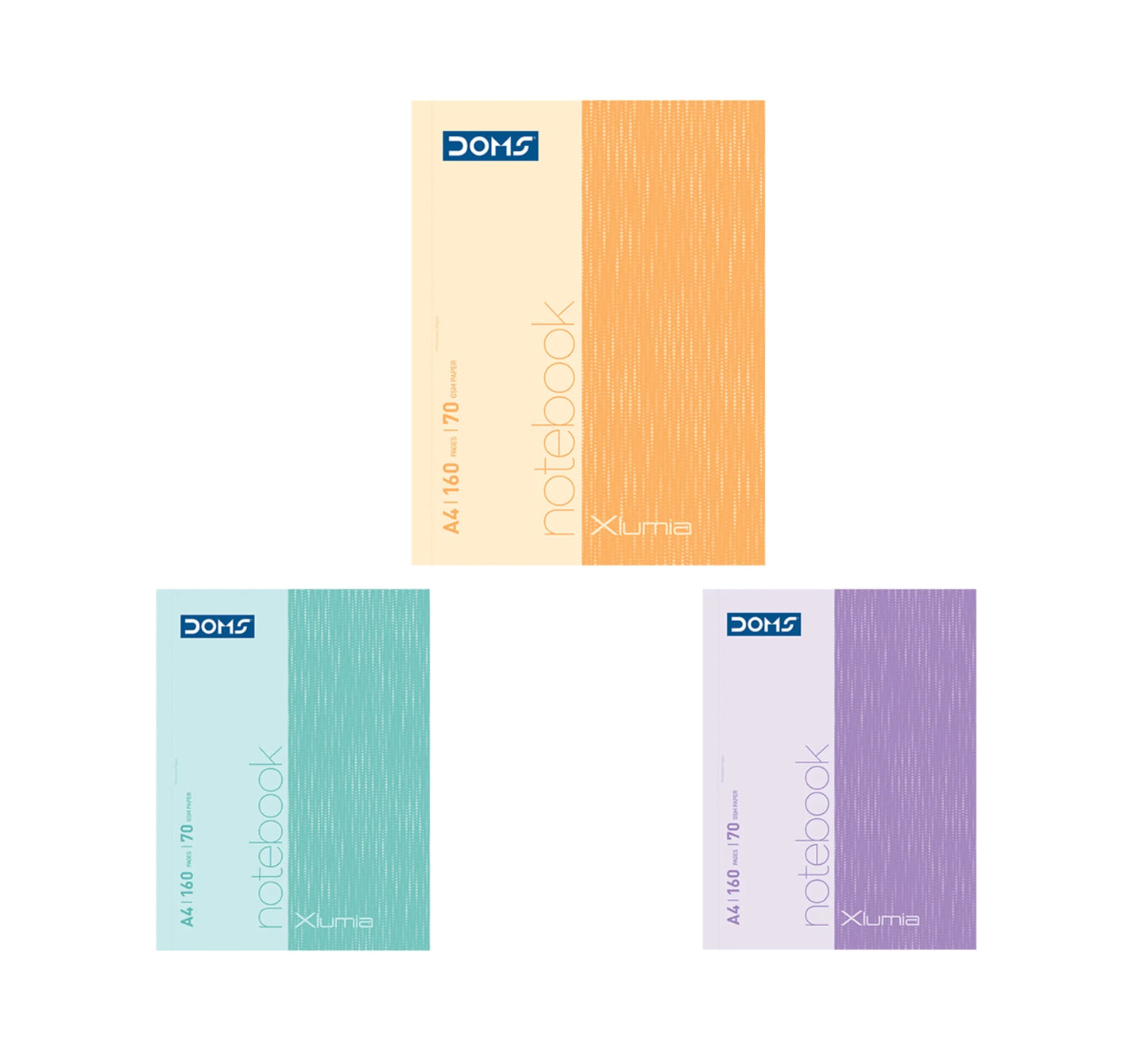 DOMS Xlumia Colour Single line Wiro Ruled Notebook- A5