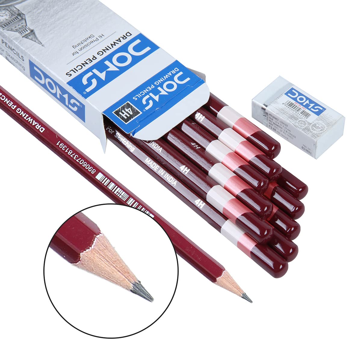 DOMS DRAWING PENCIL 4H 10 PCS PACK