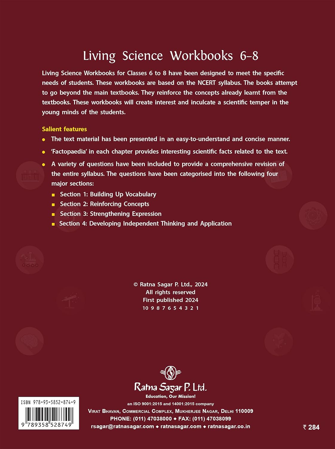 RATNA SAGAR – LIVING SCIENCE WORKBOOK – CLASS 8