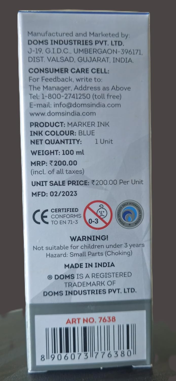 DOMS REFILO WHITE BOARD MARKER INK BLUE 100 ML
