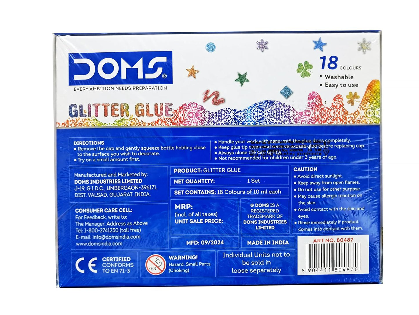 DOMS GLITER GLUE 10 ML 18 SHADES