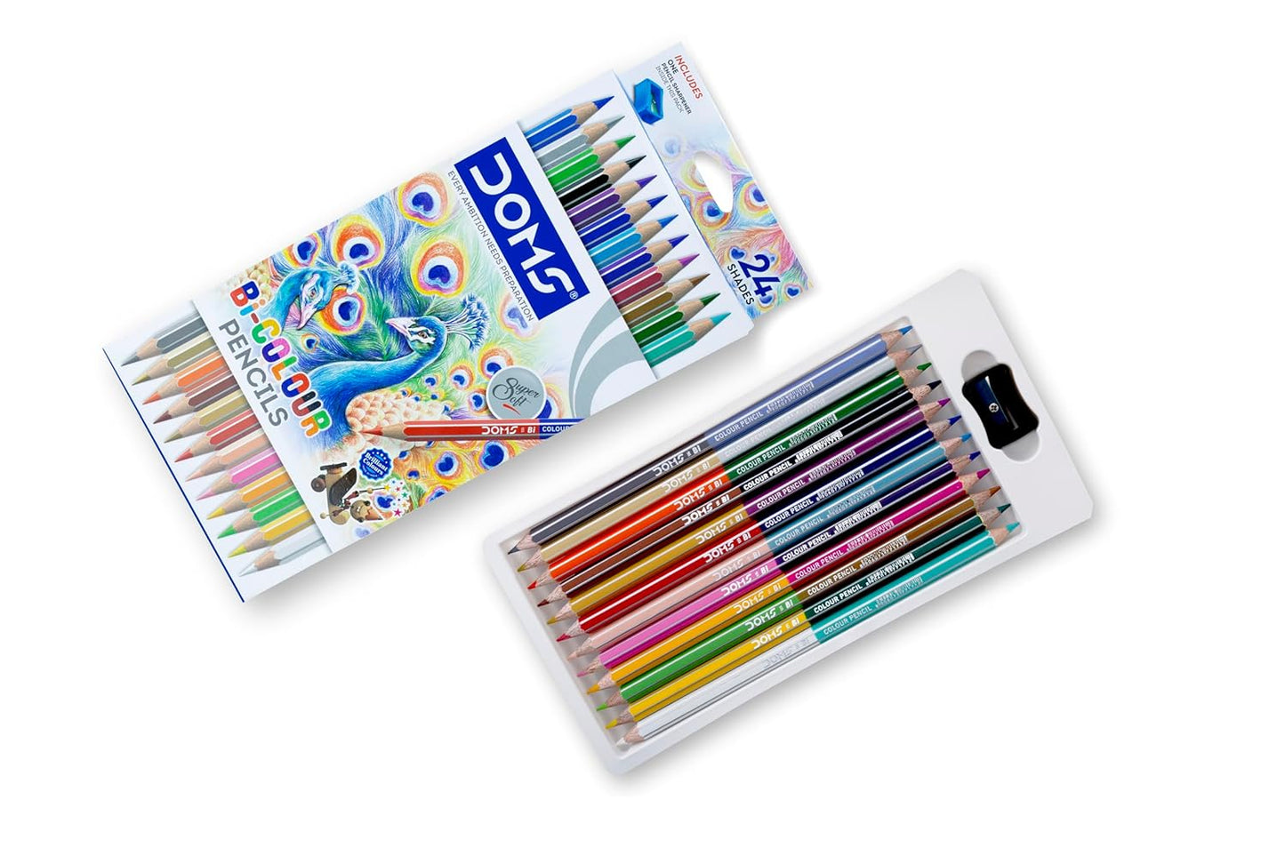 DOMS BI COLOUR PENCIL 12 X 2 - 24 SHADES
