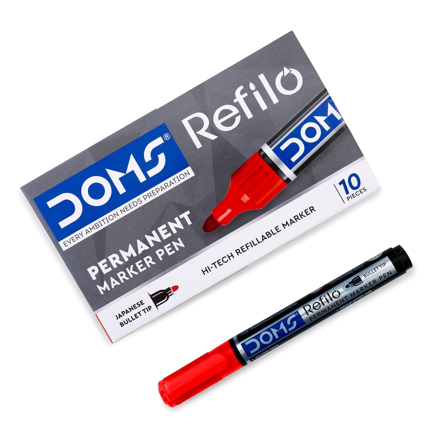 DOMS REFILO PERMANENT MARKER PEN RED 1 PCS