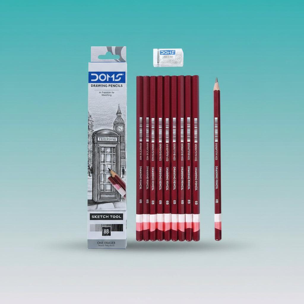 DOMS DRAWING PENCIL 8B 10 PCS PACK