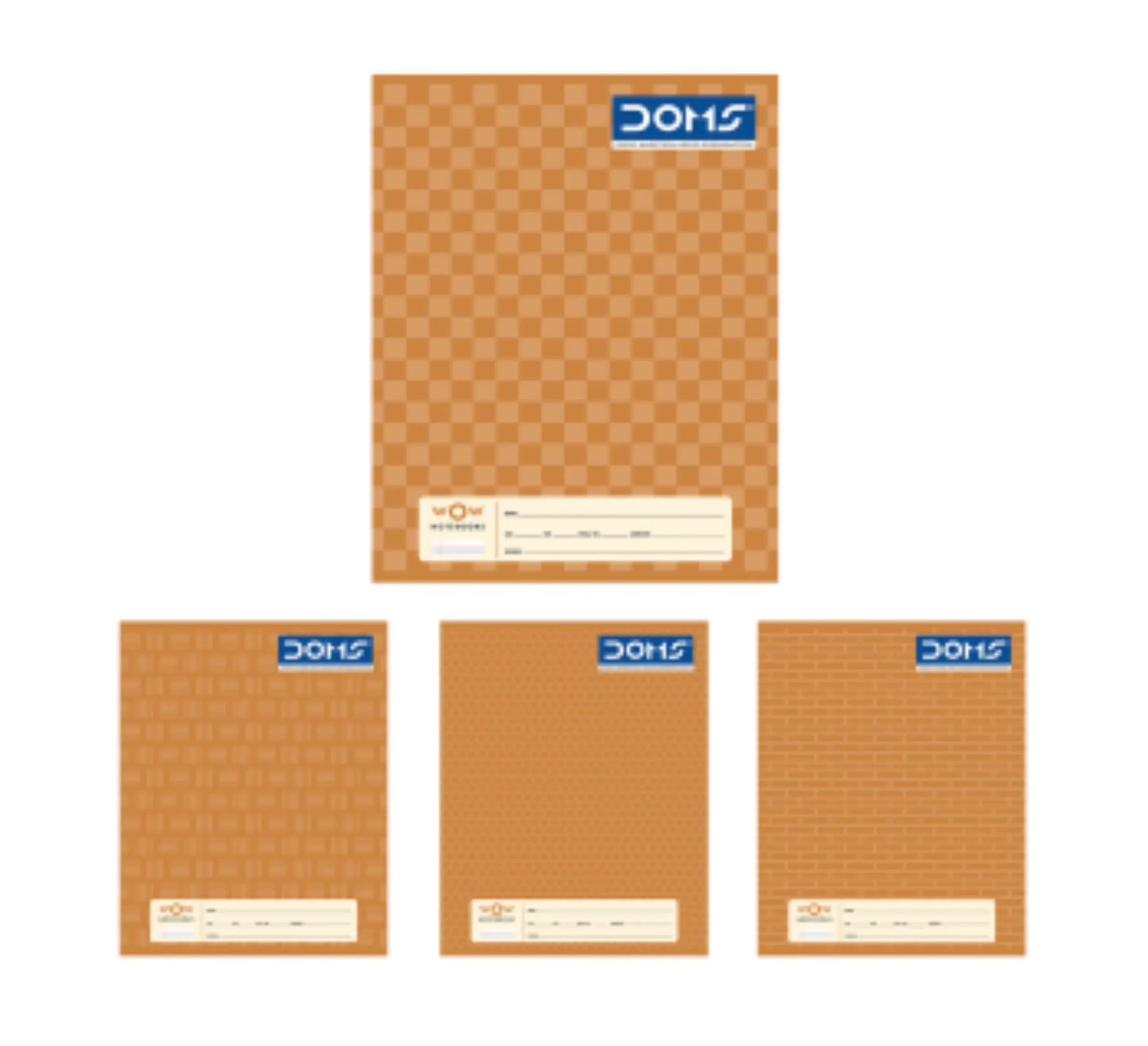 DOMS Unruled Notebook(Brown Series) 24x18Cm – 76 Pages
