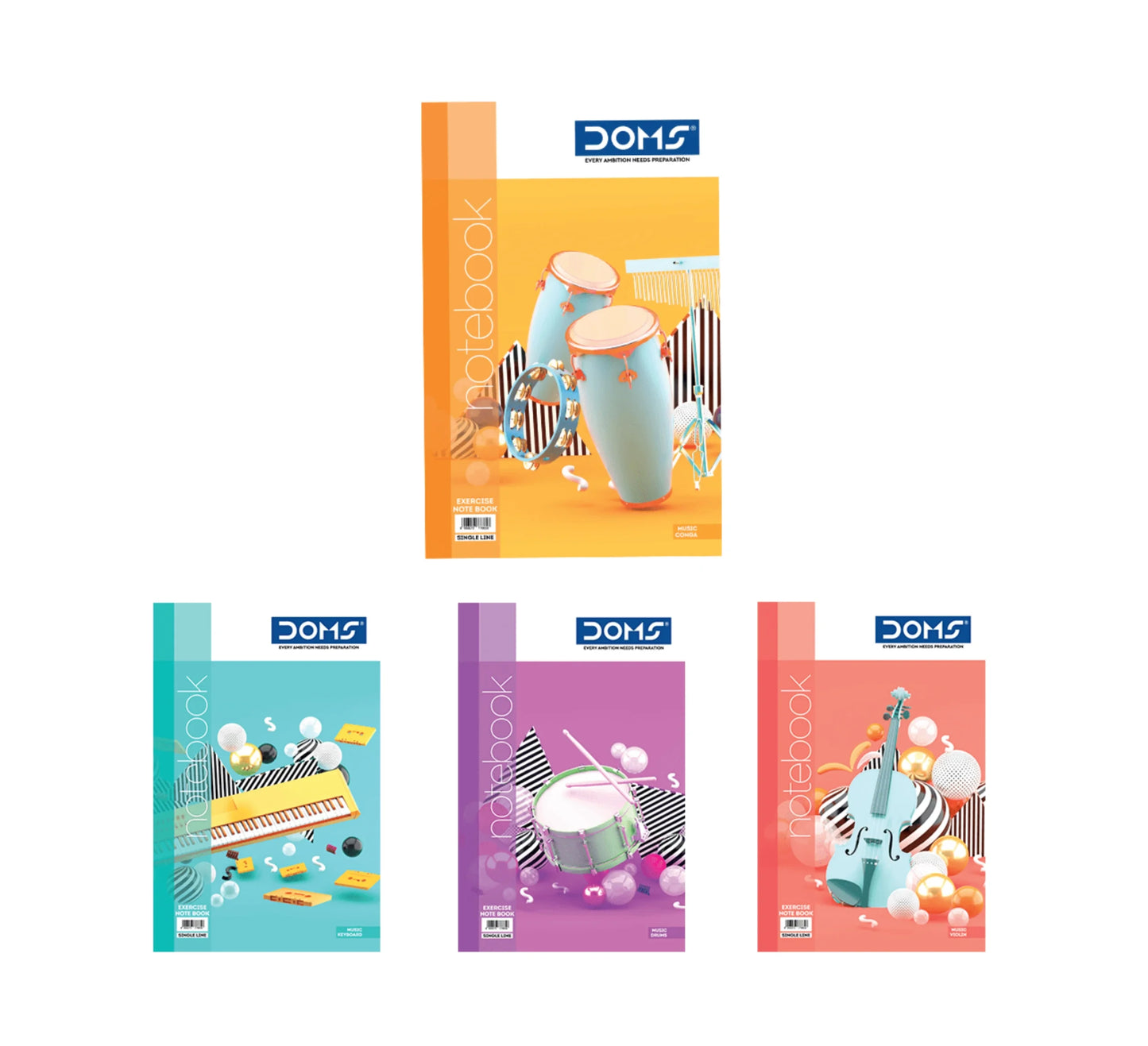 DOMS Unruled Notebook(Music Series)