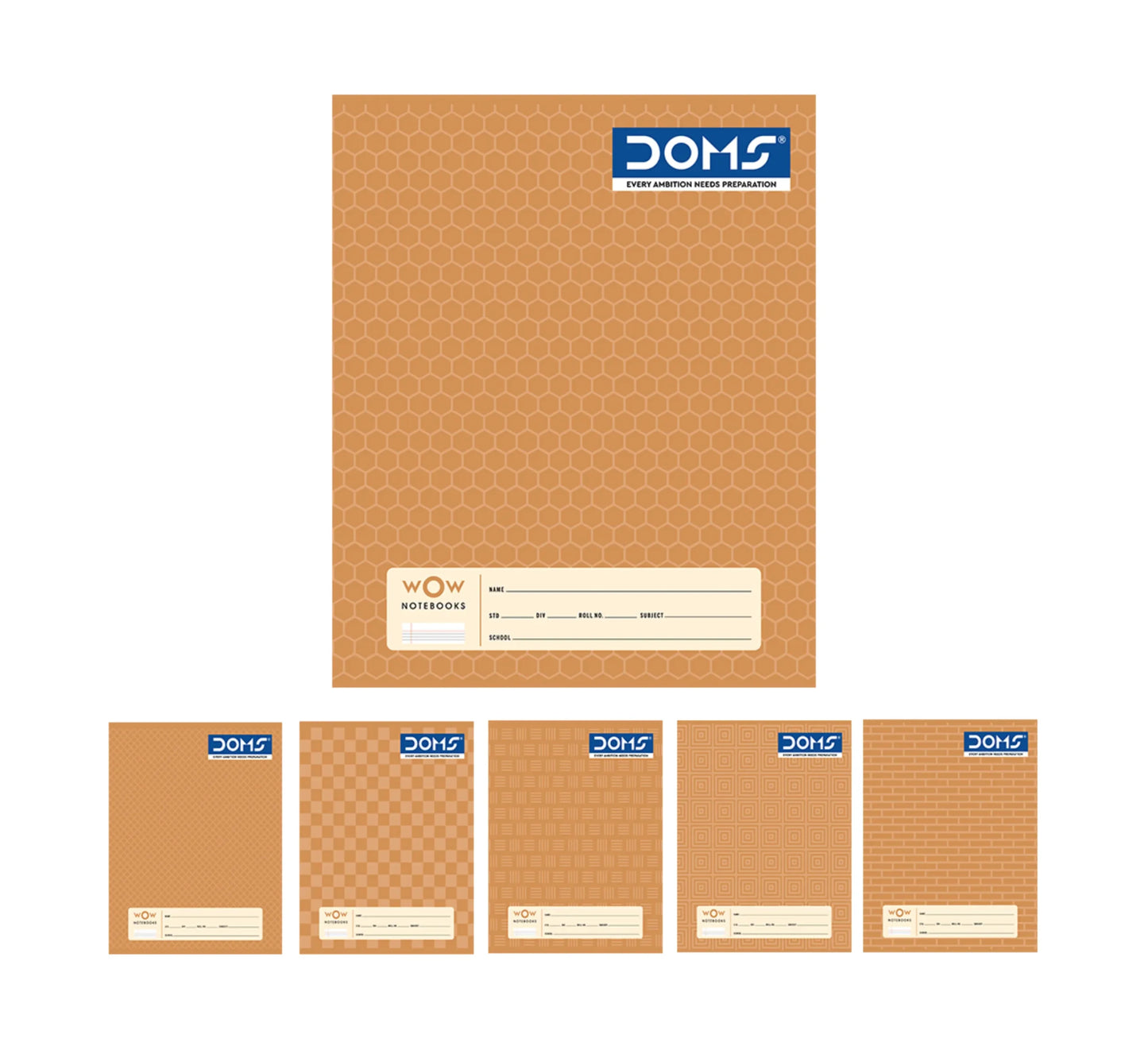 DOMS R&B with Gap Notebook(Brown Series) 19×15.5Cm – 172 Pages