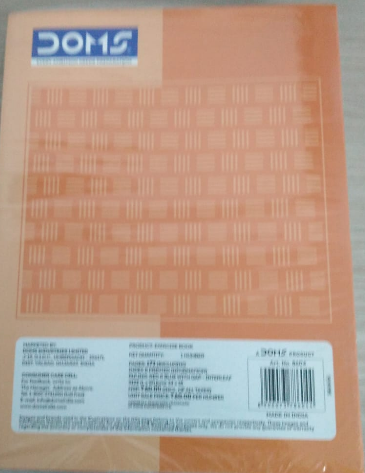 DOMS Exercise Notebook Brown Series 172 Pages back cover showing design and specifications.