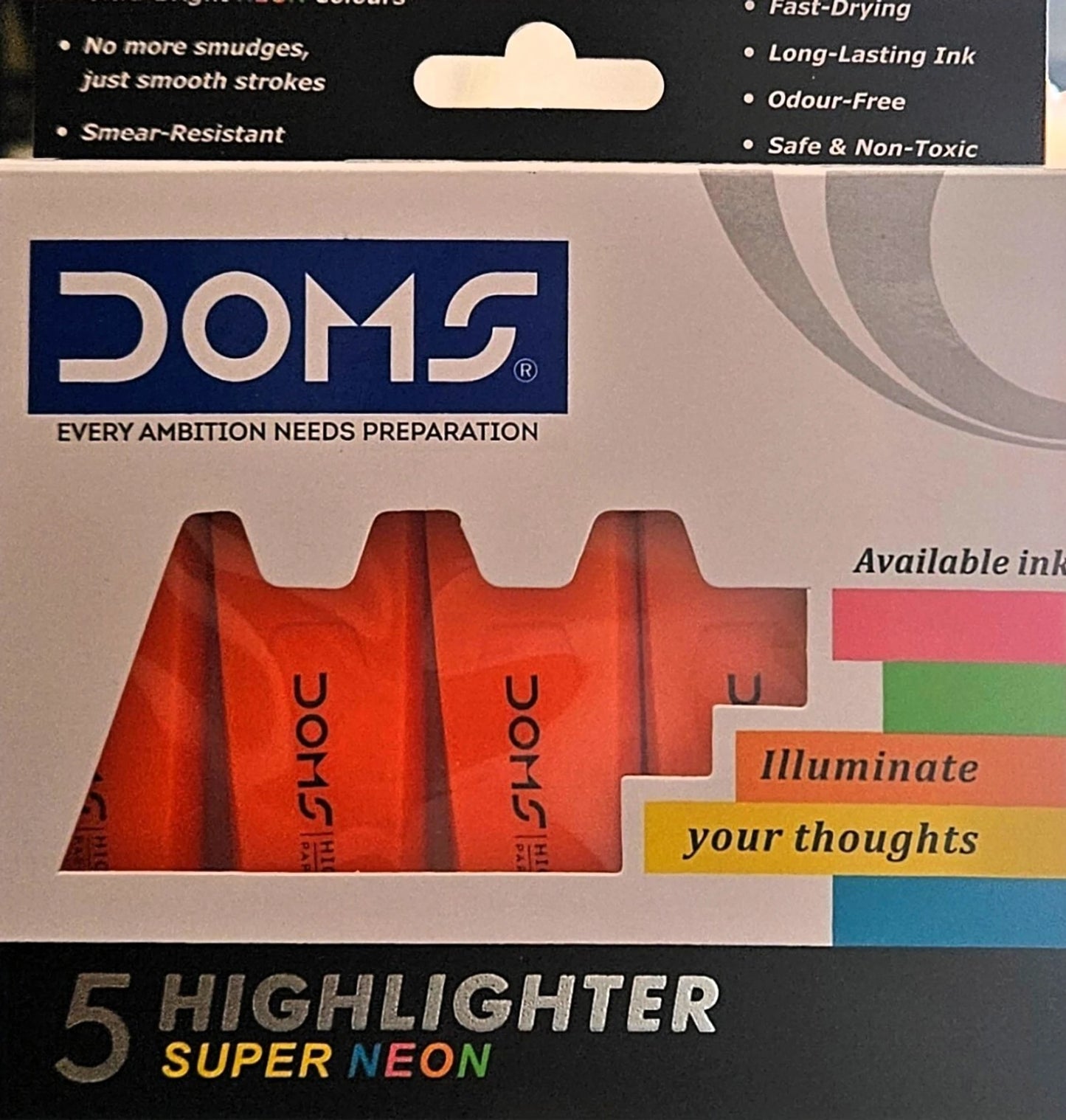 DOMS NEON HIGHLIGHTER PEN BOX PACK ORANGE