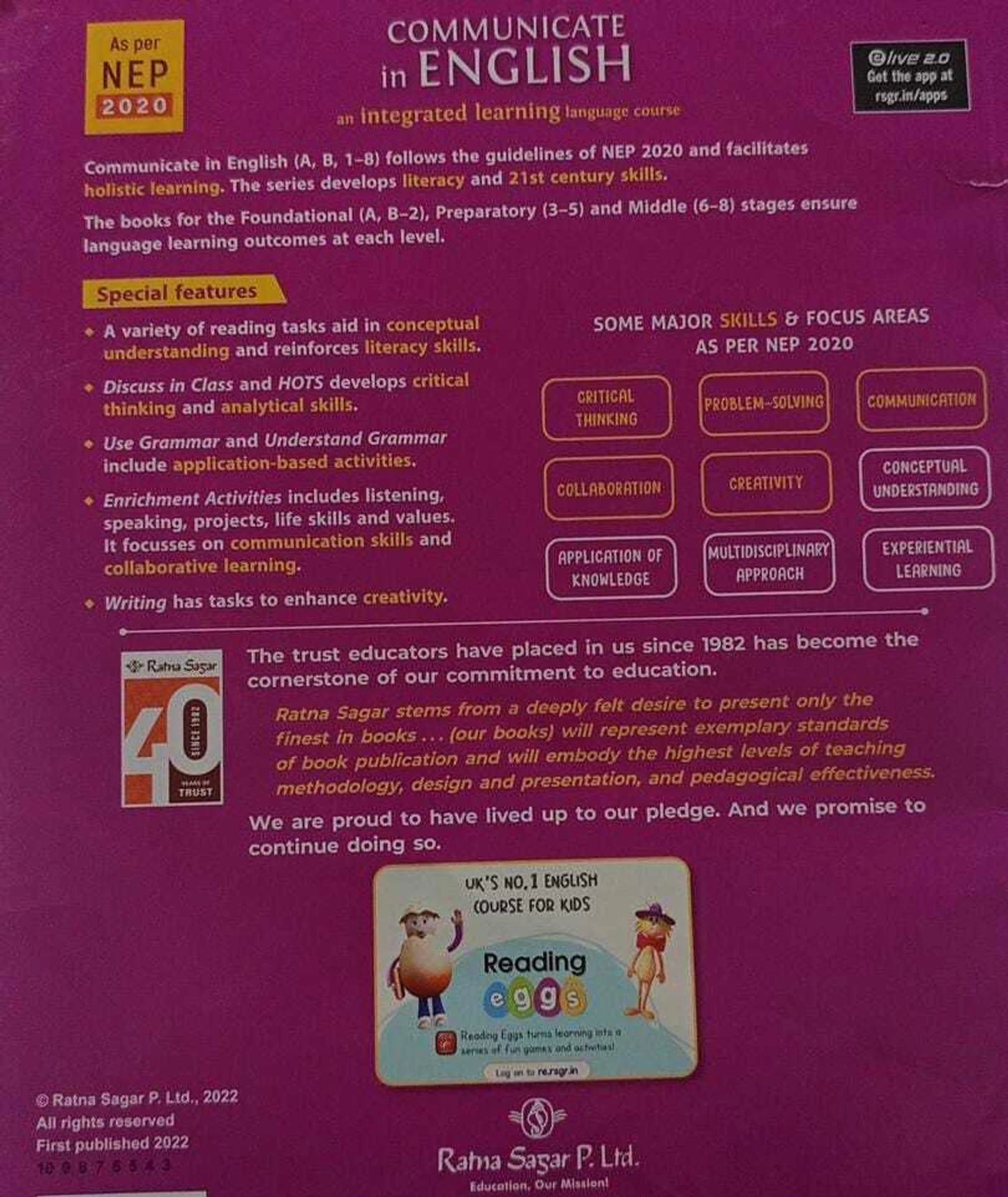 RATNA SAGAR – NEW COMMUNICATE IN ENGLISH CLASS 1