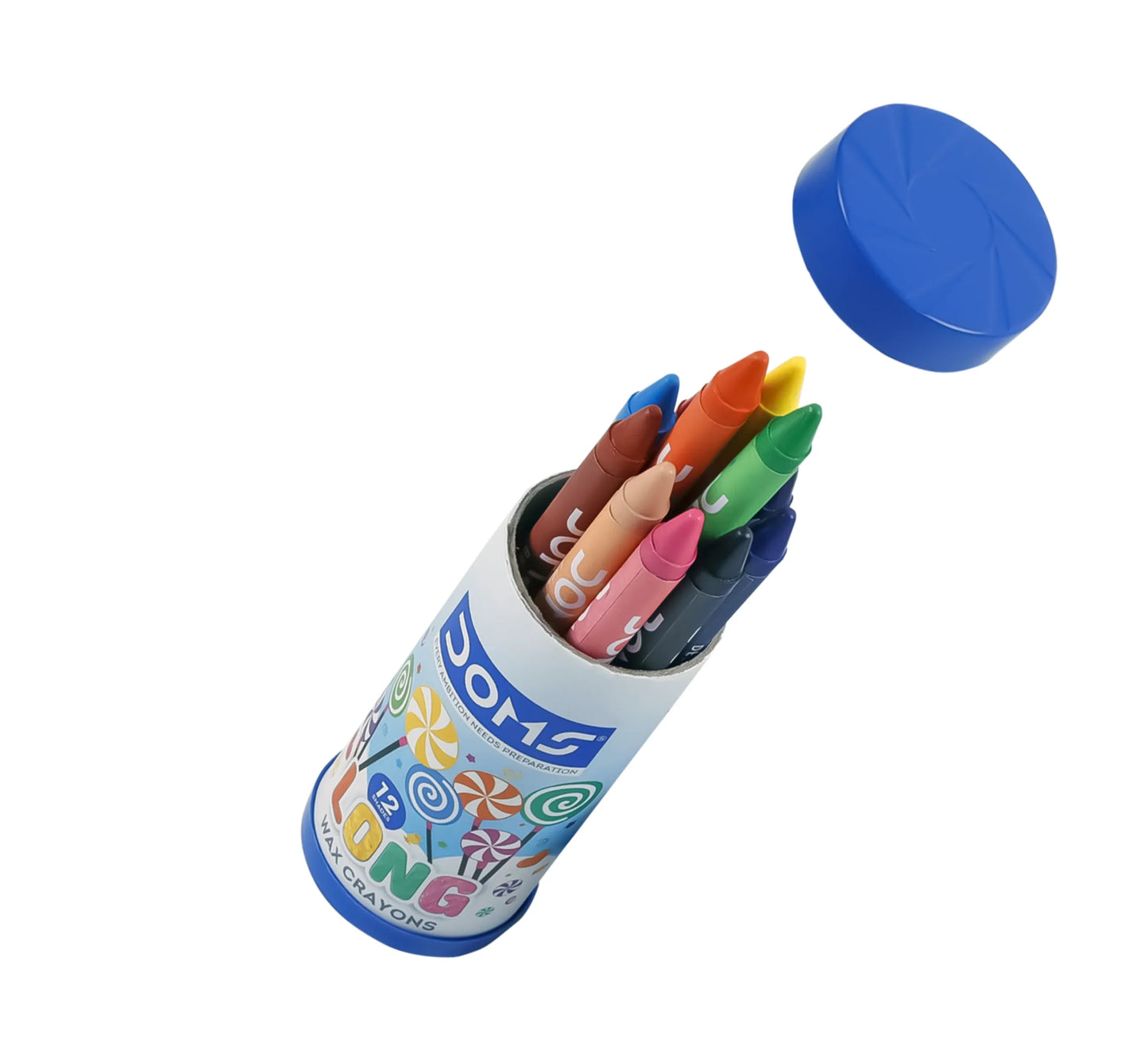 DOMS LONG WAX CRAYONS 12 PAPER TUBE
