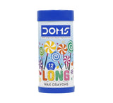 DOMS LONG WAX CRAYONS 12 PAPER TUBE