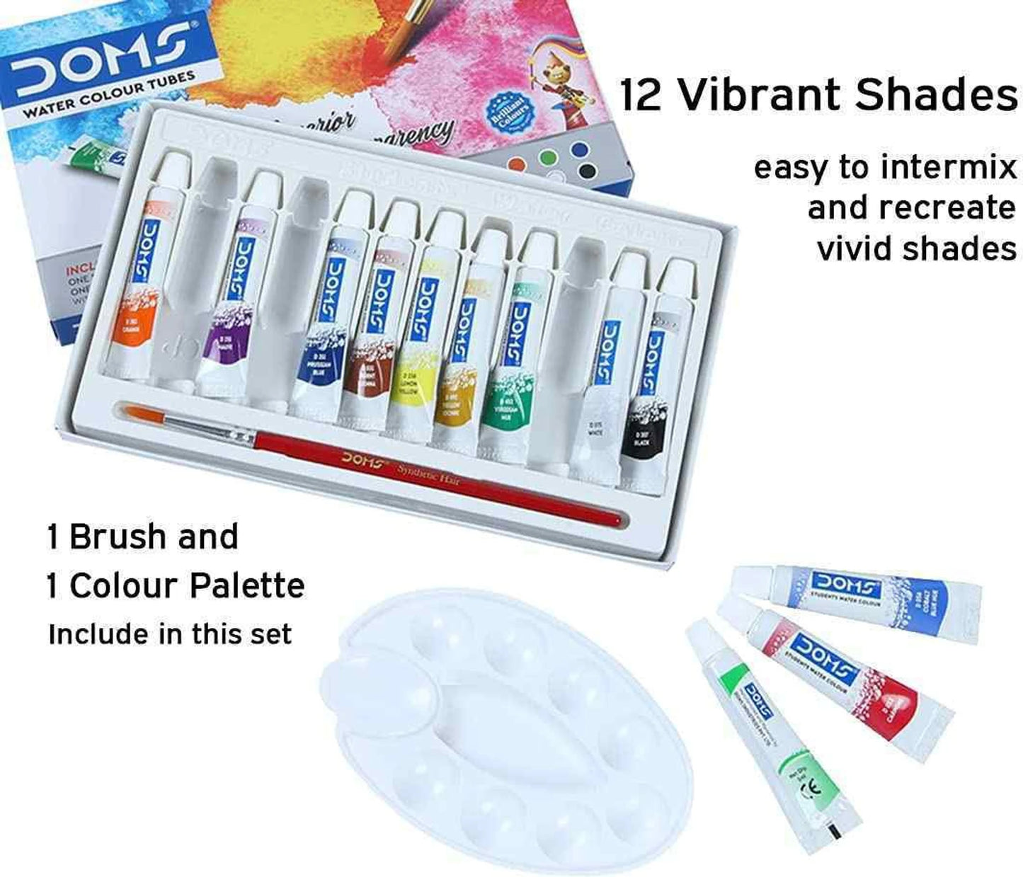 DOMS WATER COLOR TUBE 12 SHADES