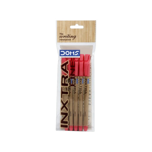 DOMS INXTRA BALL PEN RED 5 PCS PACK