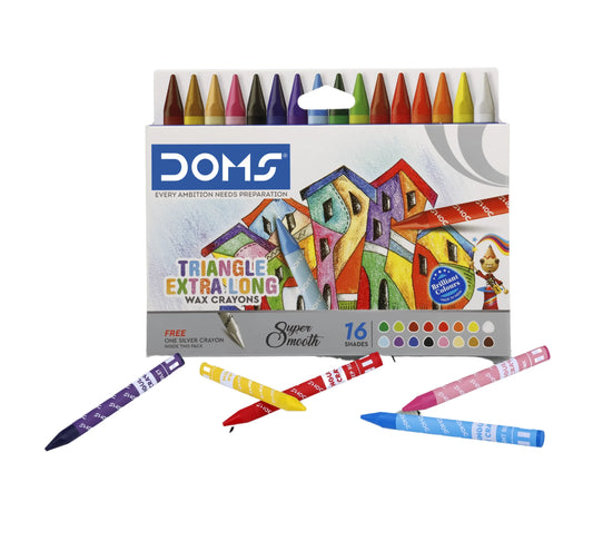 DOMS Tri Extra Long Wax Crayons