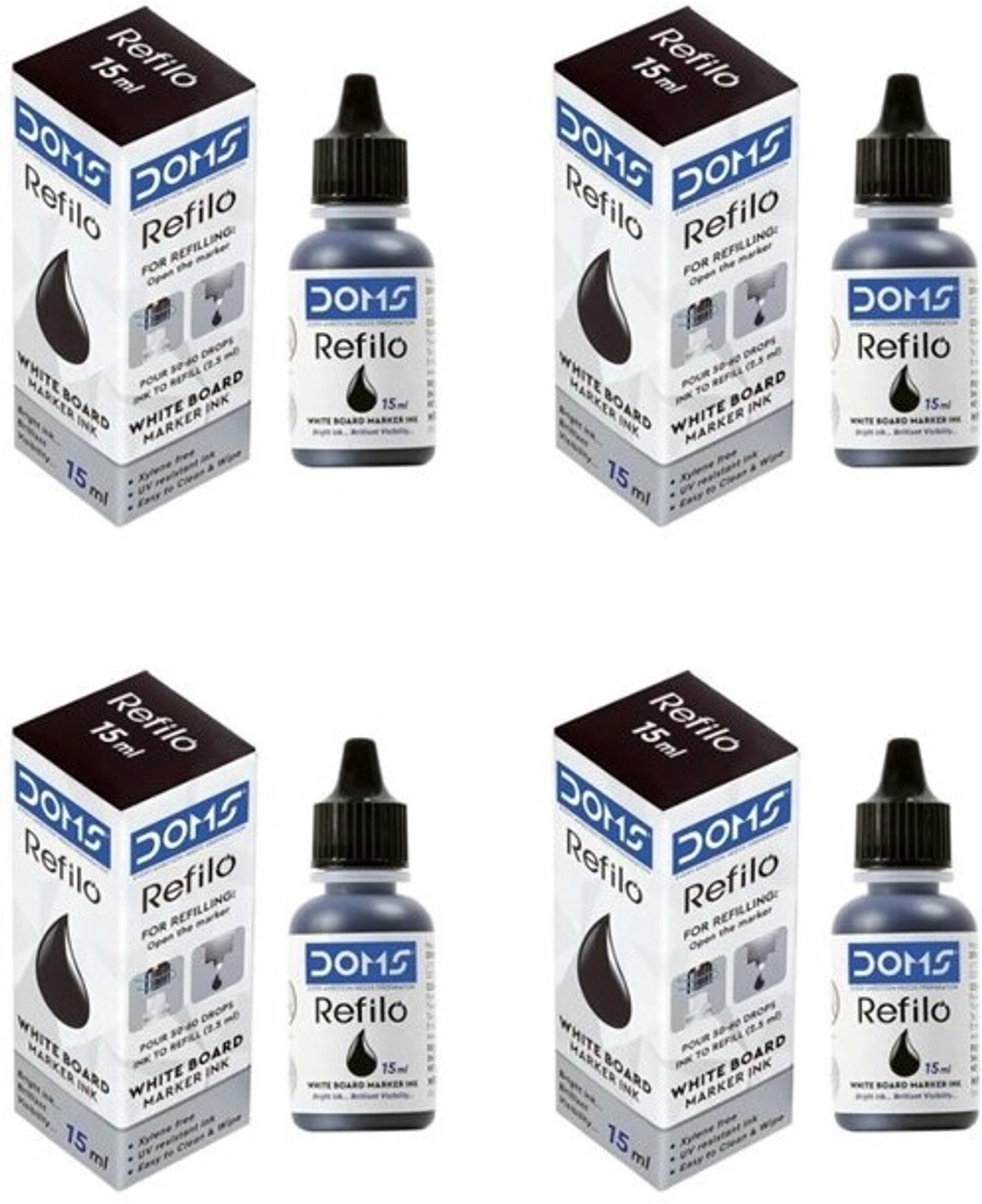 DOMS REFILO WHITE BOARD MARKER INK BLACK 15 ML 1PCS