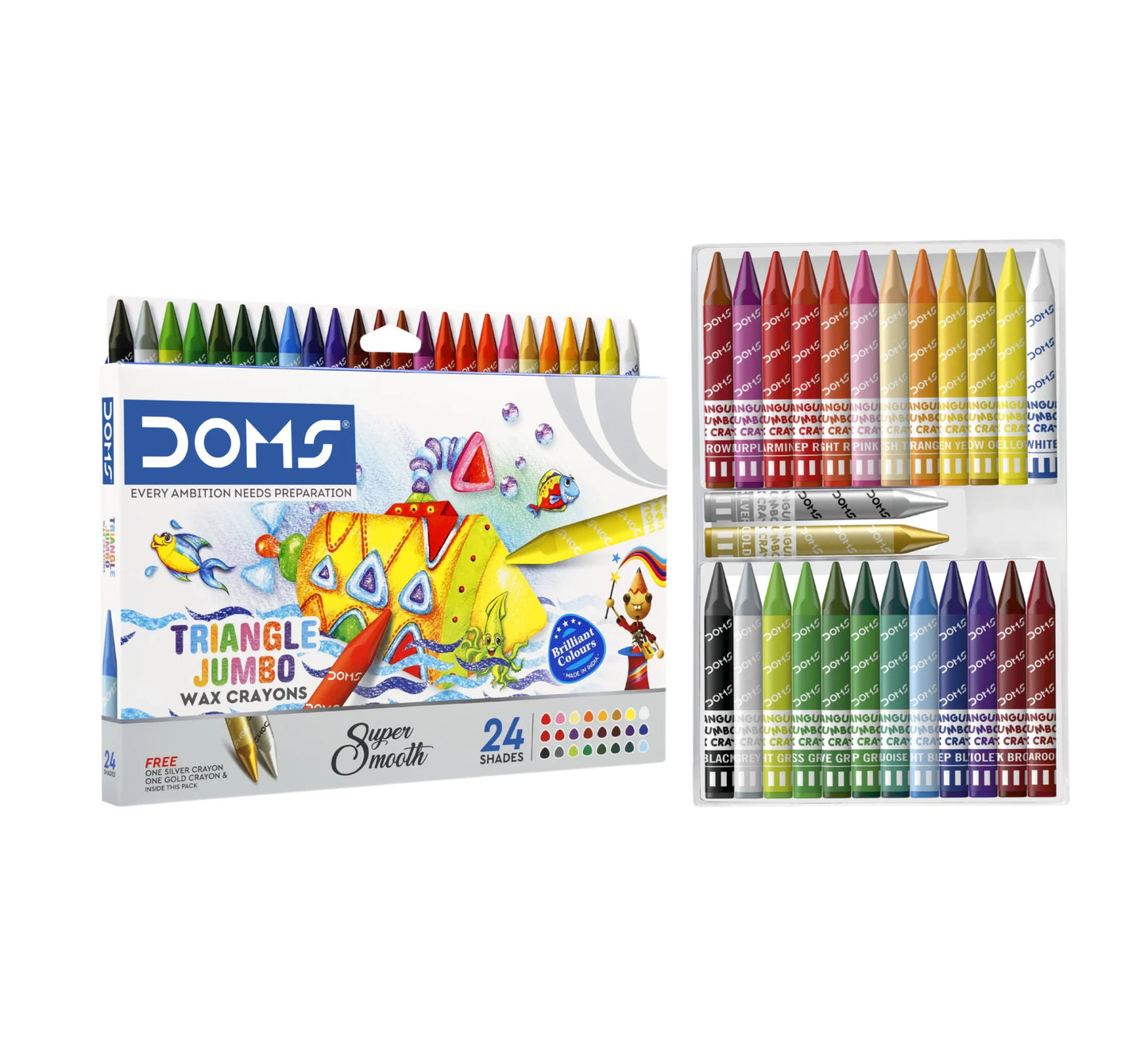 DOMS Tri Jumbo Wax Crayons