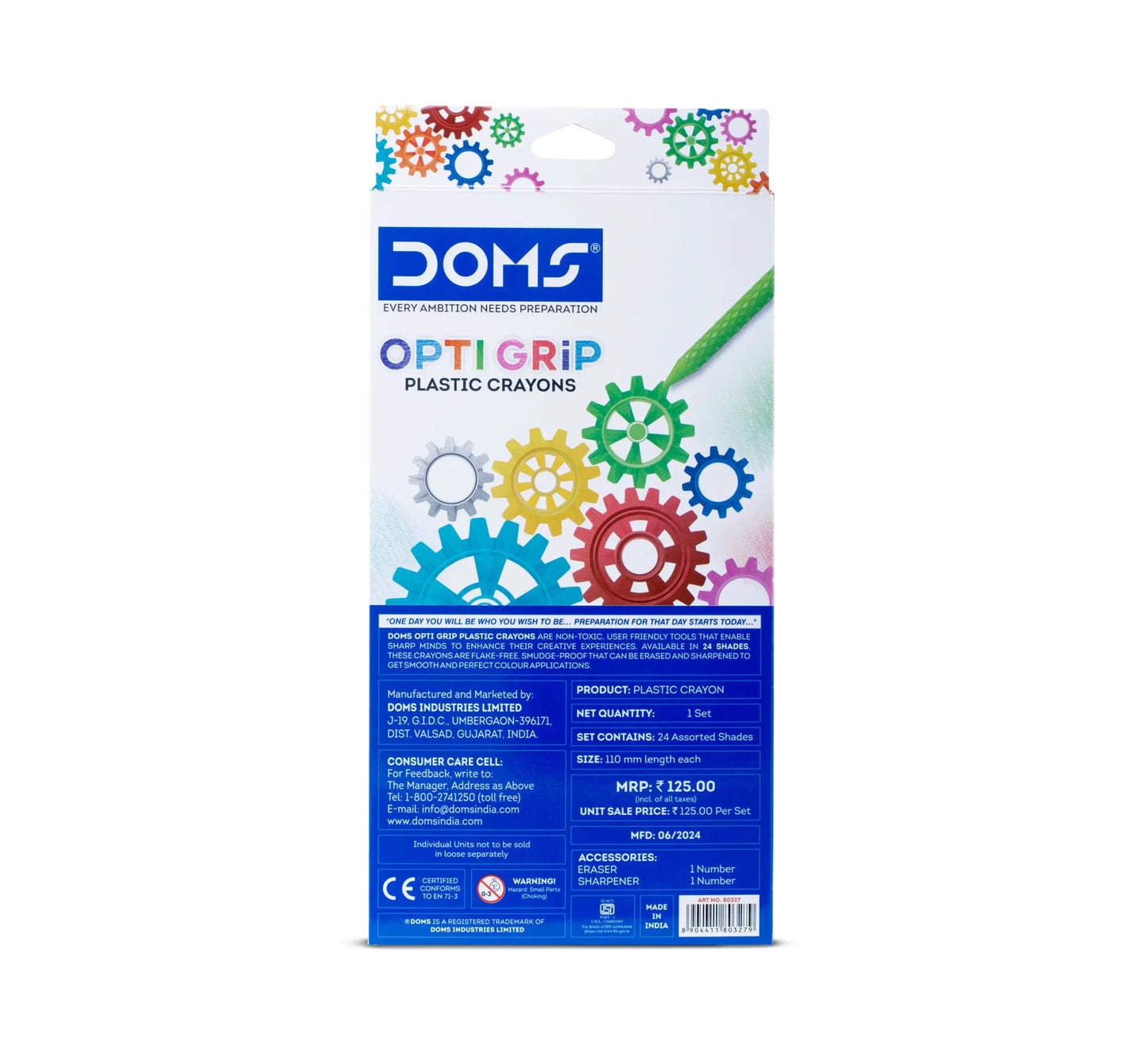DOMS Opti Grip Plastic Crayons