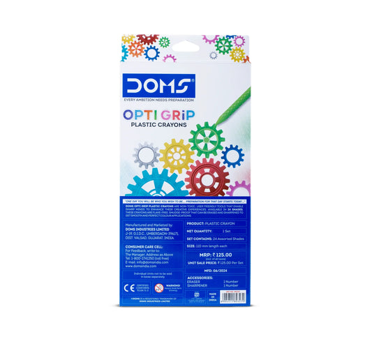 DOMS Opti Grip Plastic Crayons