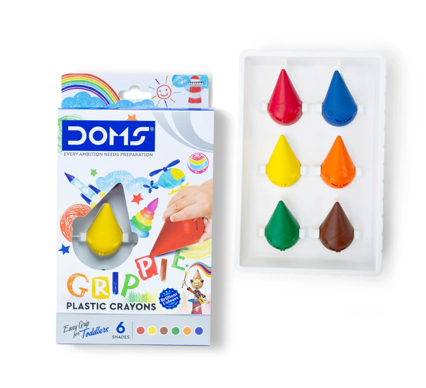 DOMS Grippie Plastic Crayons