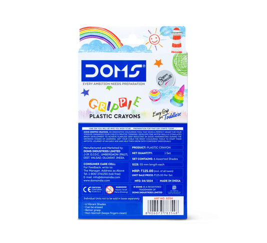 DOMS Grippie Plastic Crayons