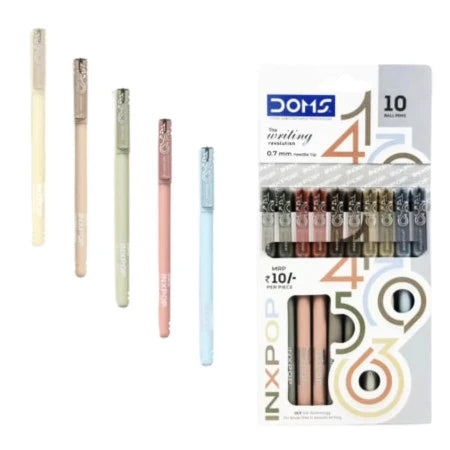 DOMS INXPOP BALL PEN BLUE 10 PCS PACK