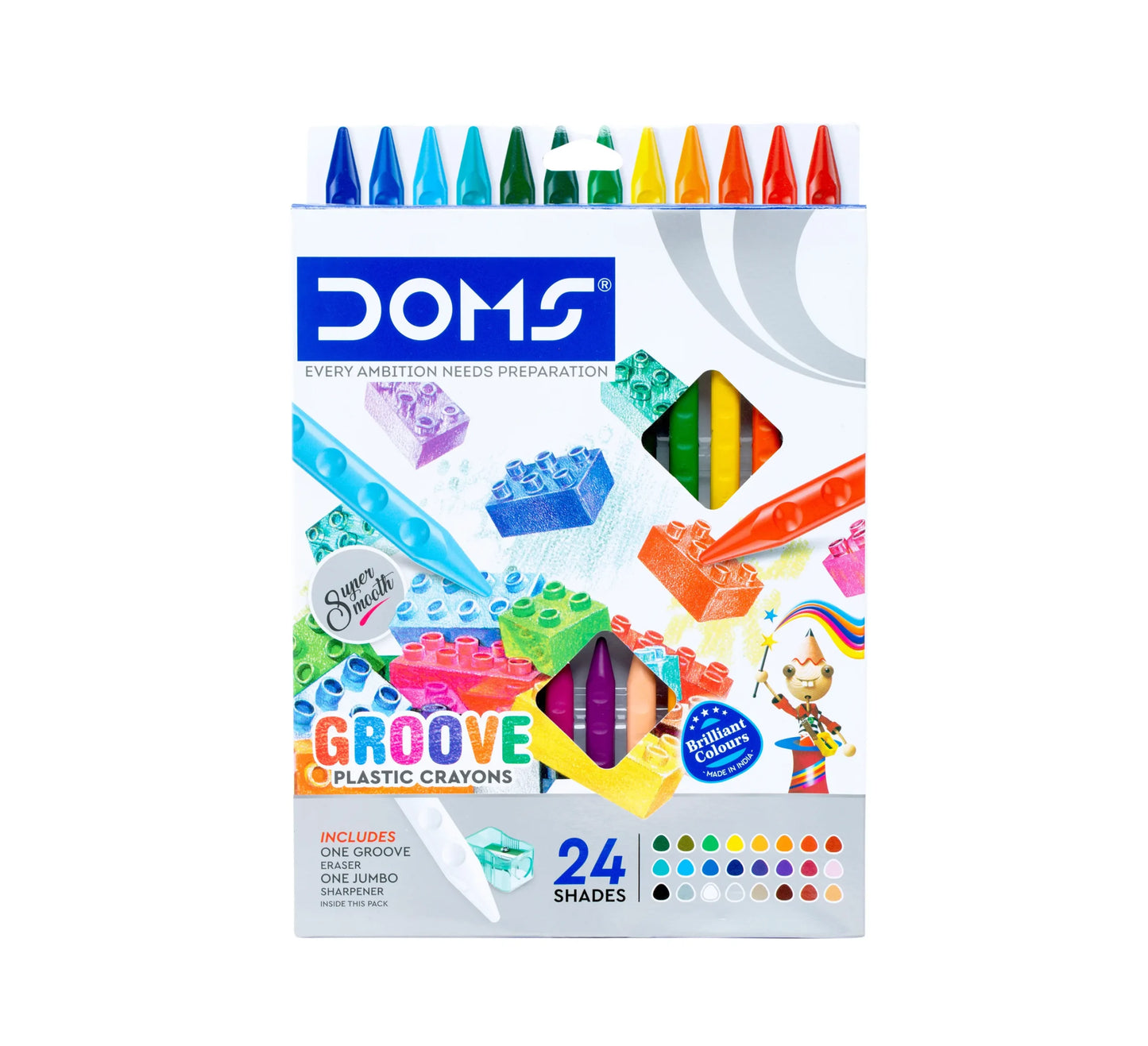 DOMS Groove Plastic Crayons