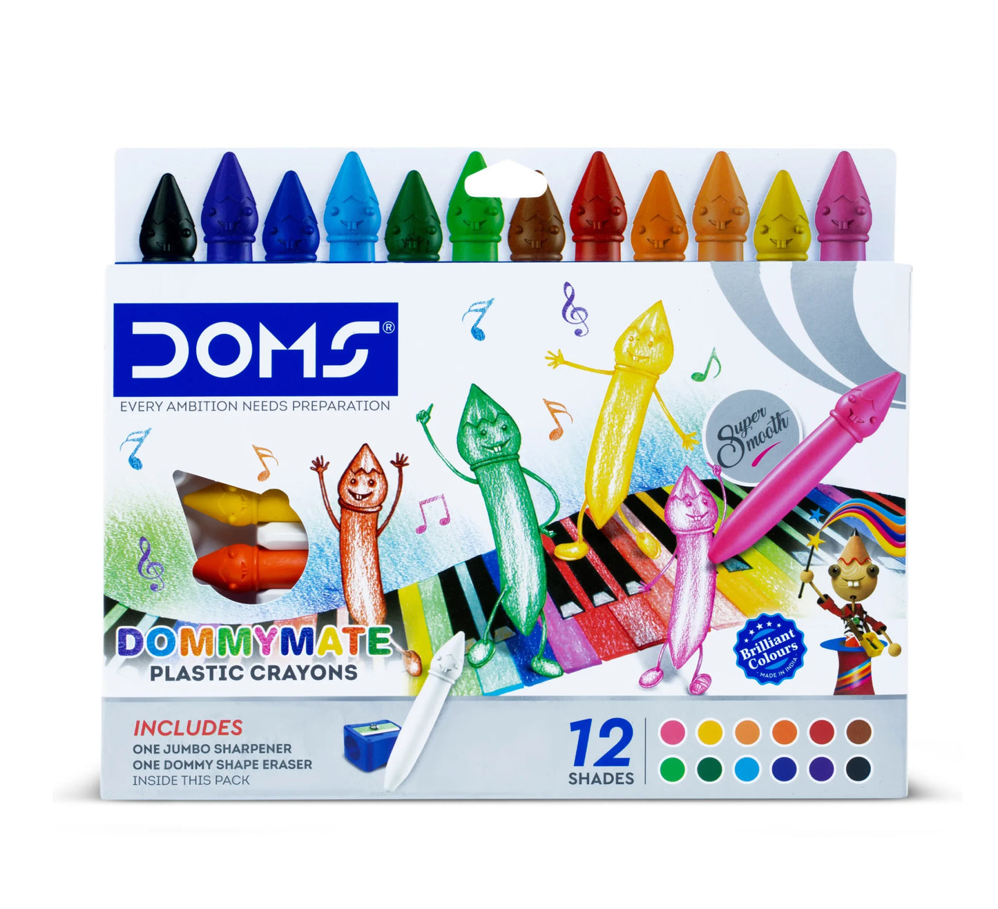 DOMS Dommymate Plastic Crayons