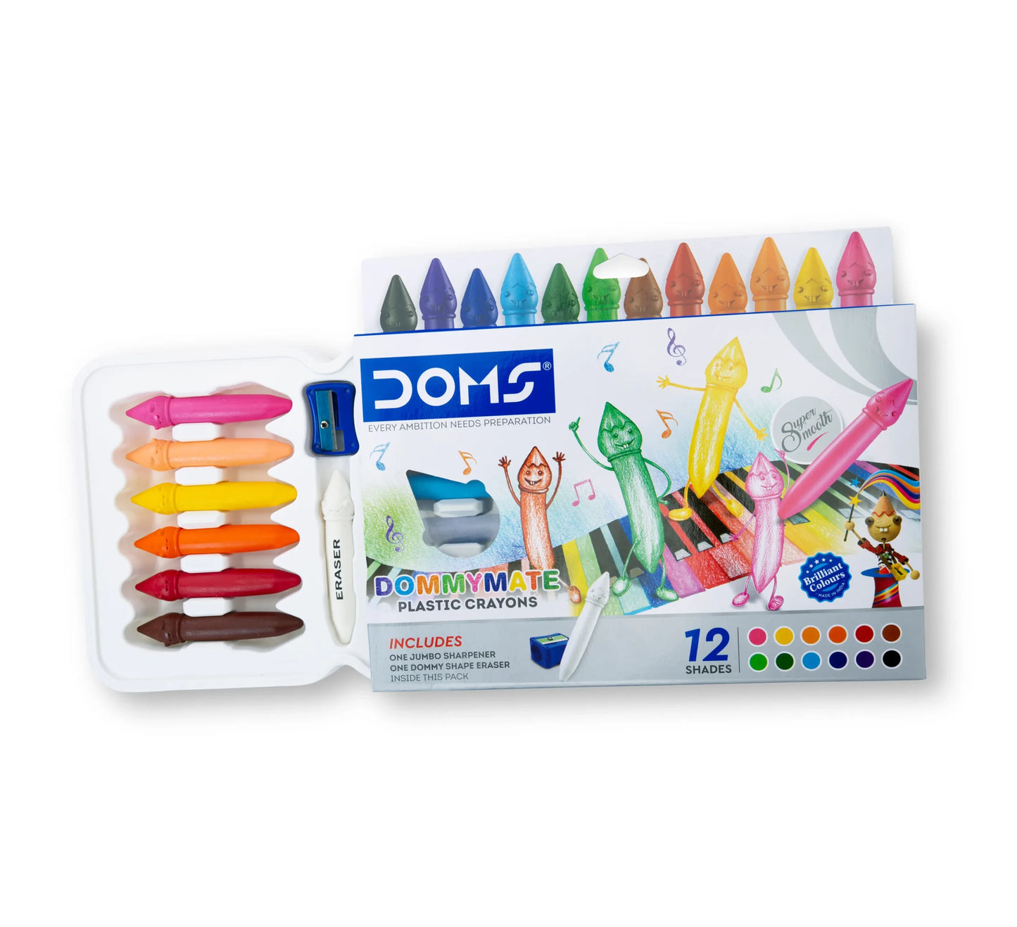 DOMS Dommymate Plastic Crayons