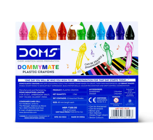 DOMS Dommymate Plastic Crayons