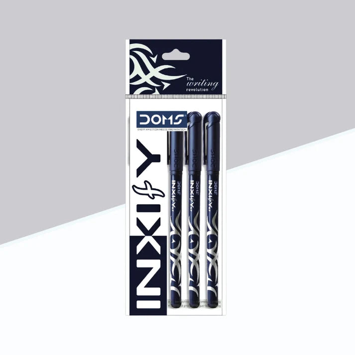 DOMS INXIFY GEL PEN BLACK 5 PCS POUCH- FOIL
