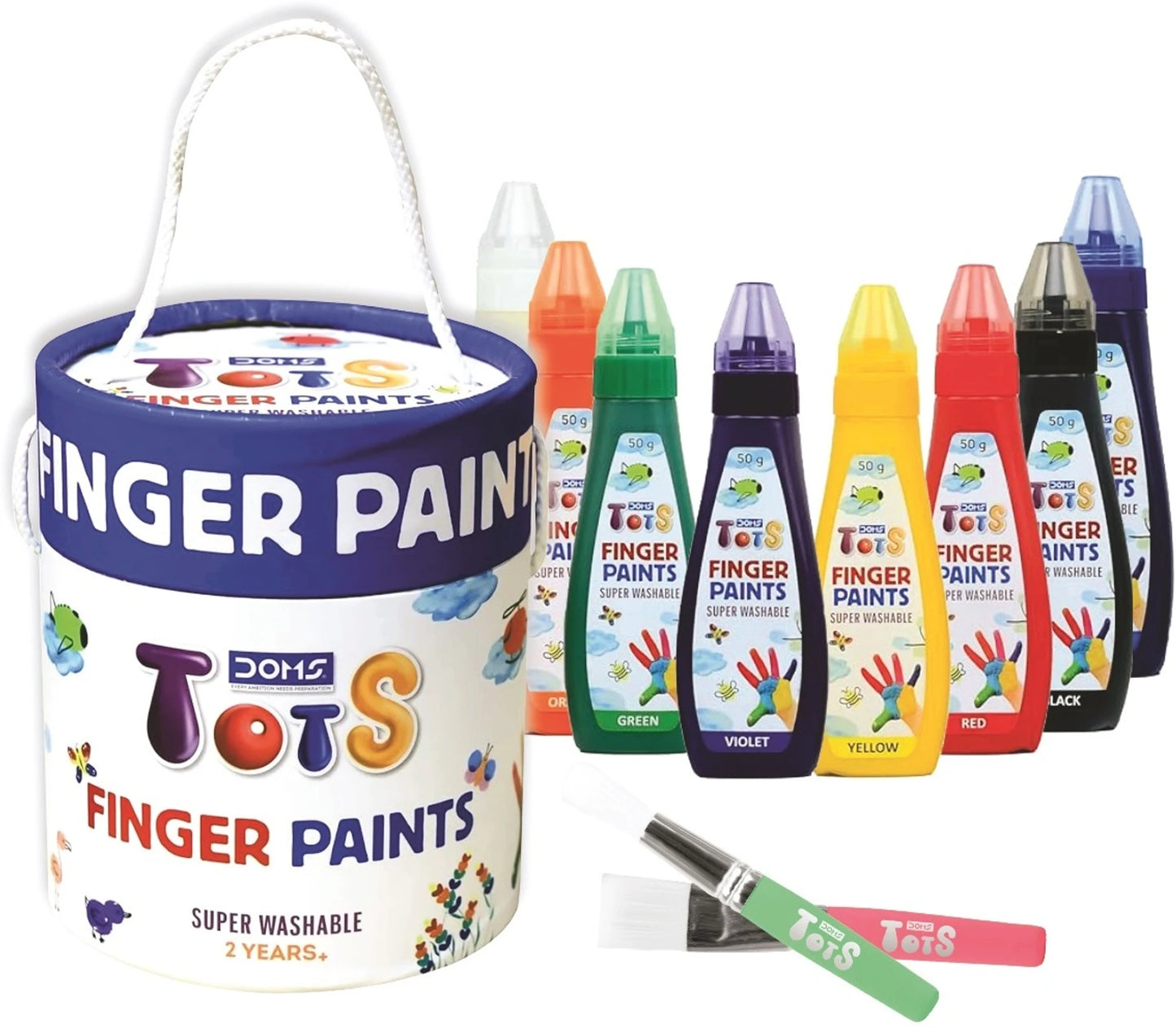 Clapjoy DOMS TOTS Toddlers Finger Paint Set with 8 Vibrant Colors
