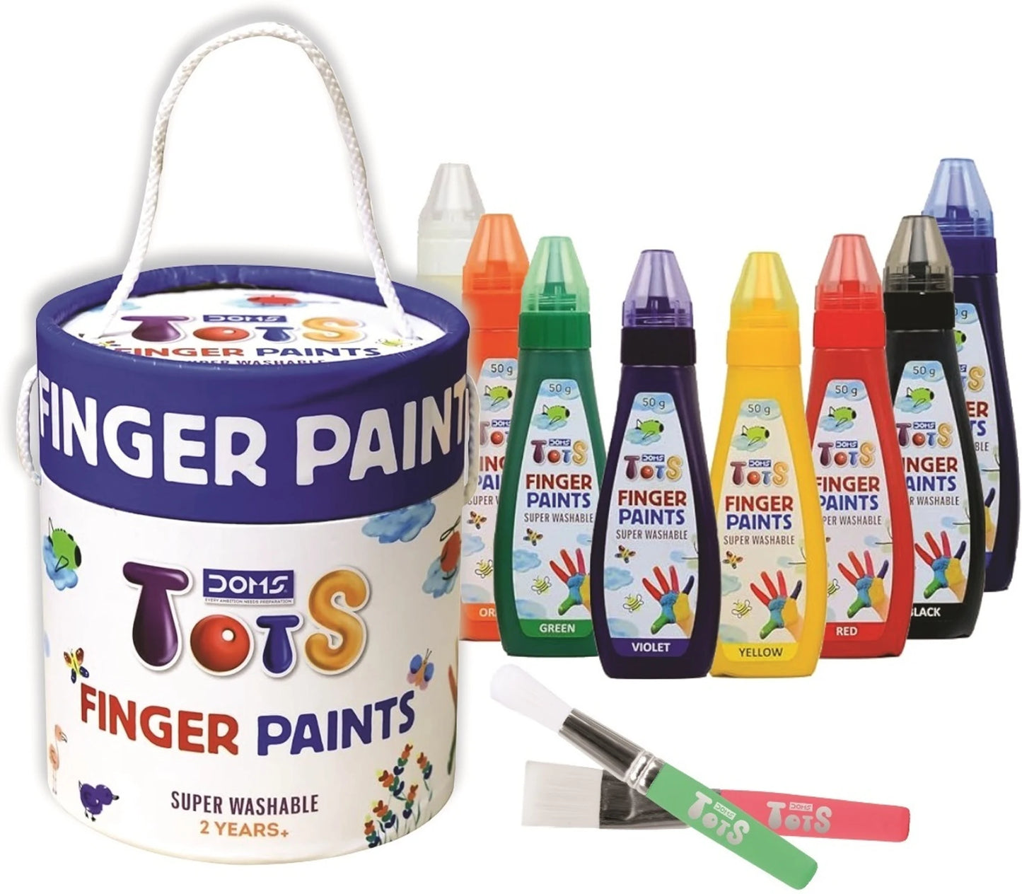 Clapjoy DOMS TOTS Toddlers Finger Paint Set with 8 Vibrant Colors