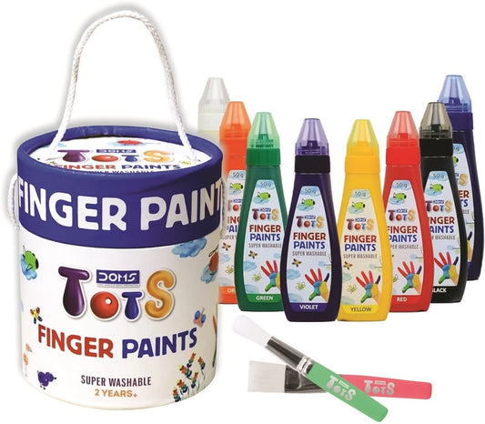 Clapjoy DOMS TOTS Toddlers Finger Paint Set with 8 Vibrant Colors