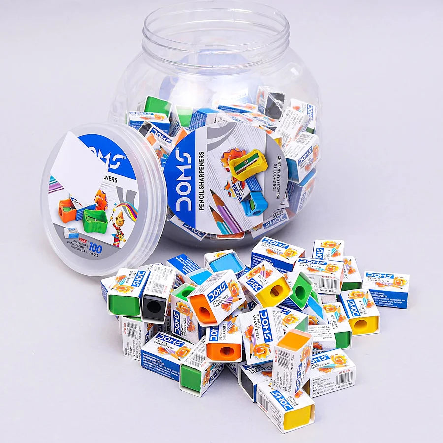 DOMS PENCIL SHARPENER 100 PCS JAR PACK