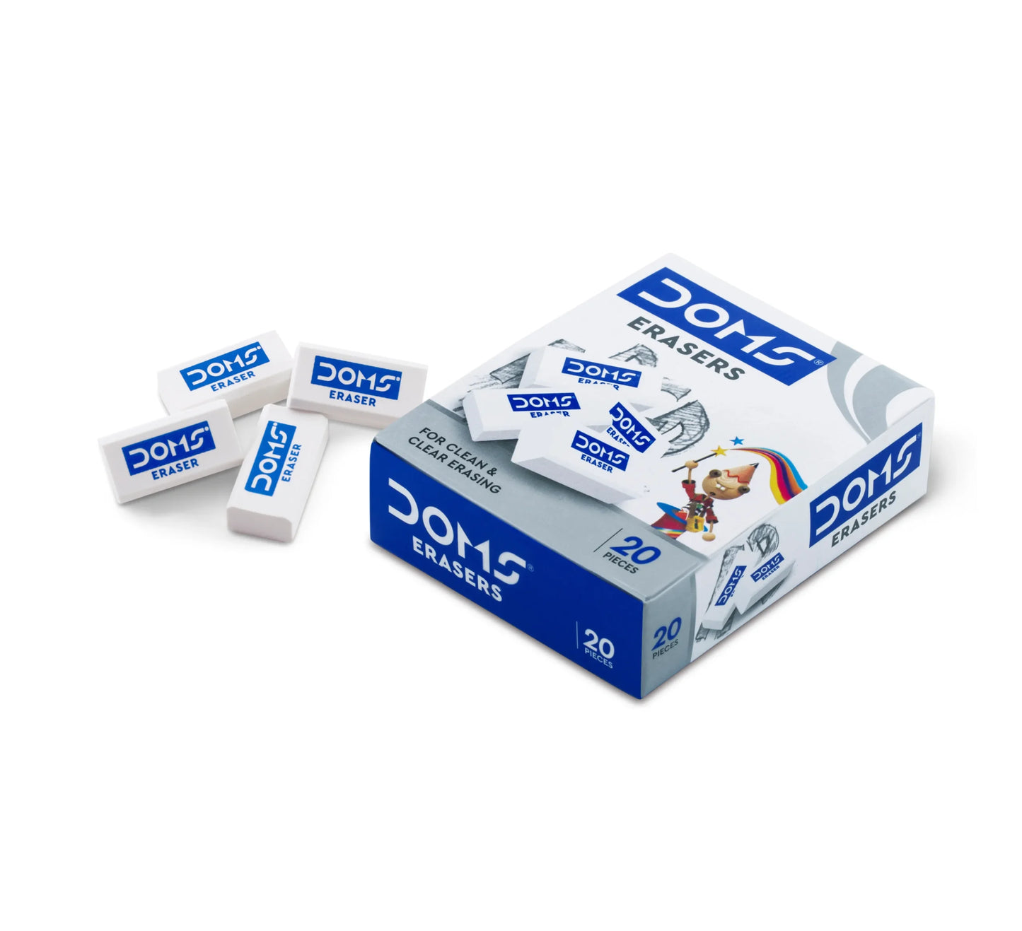 DOMS ERASERS Extra-Long Dust Free Non-Toxic Eraser