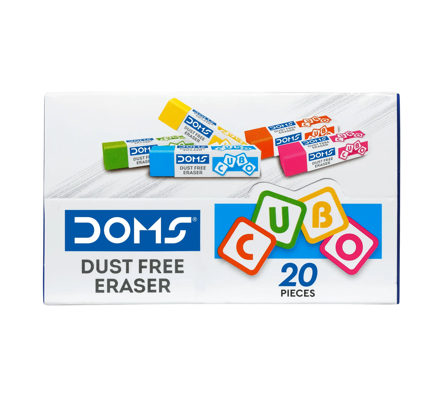DOMS CUBO ERASERS Pack of 20 Pcs