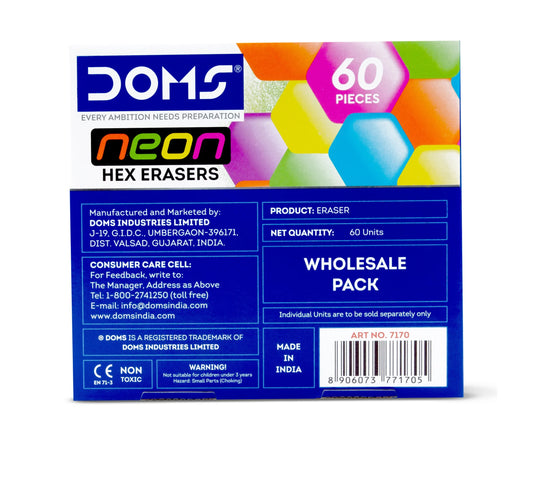 DOMS Neon Hex Dust Free Eraser