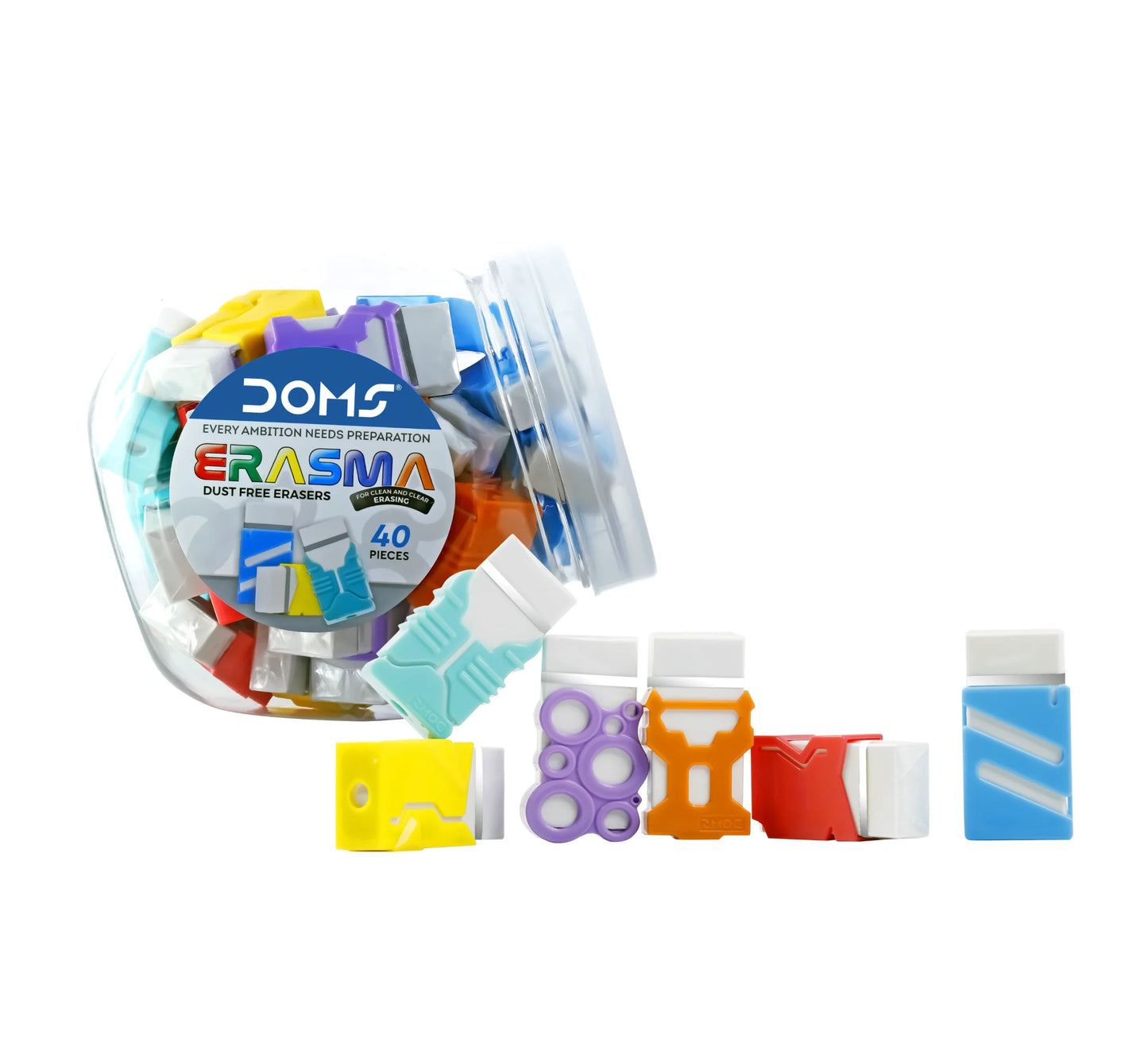 Doms Erasma Color Long Eraser Jar Pack