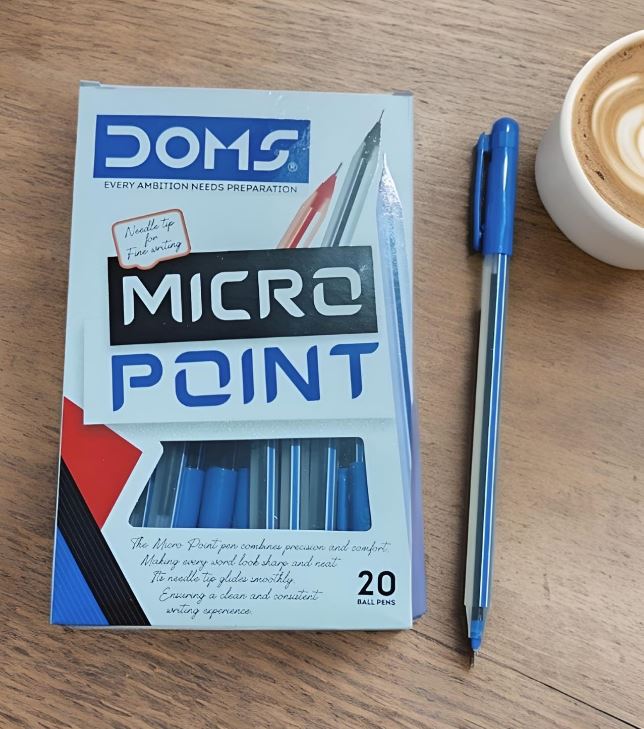 DOMS MICRO POINT PEN BLUE 5 PCS POUCH