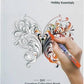 DOMS Colouring Book Hobby Essentials cover featuring a colorful butterfly design and a hand coloring it.