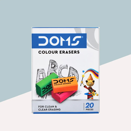 DOMS COLOURED ERASER 20 PCS front view